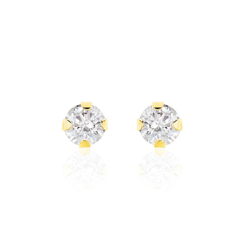 EDDIE KRAPPE Damen Ohrstecker Gold 375 (9 Karat) Zirkonia Weiß 0,42 ct B 3 mm - Ohrstecker Damen | OROVIVO