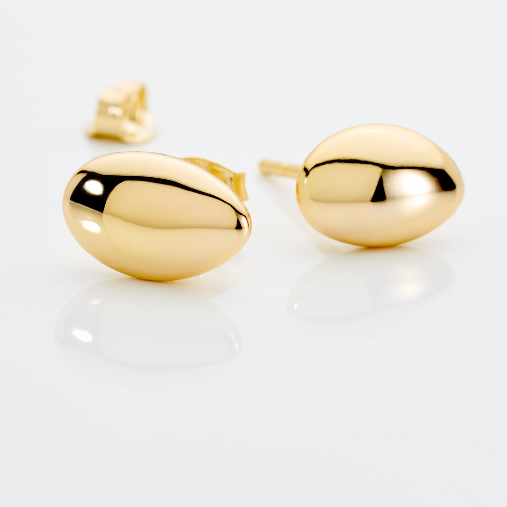 ELANI Damen Ohrstecker Silber vergoldet 925 Oval