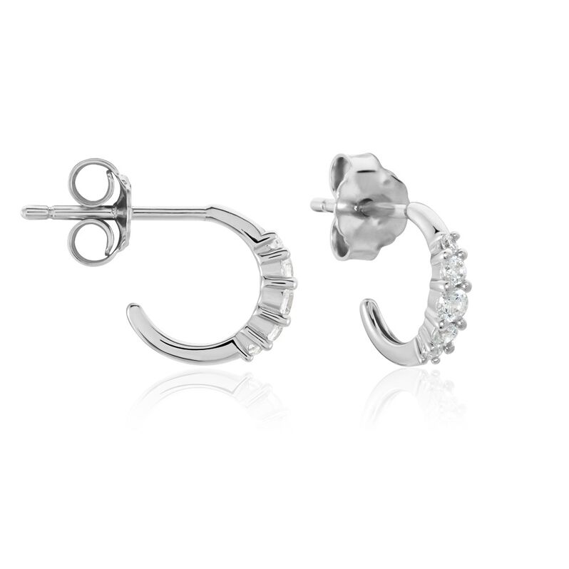 Créoles Anemone Argent Weiss Oxyde De Zirconium - Spannringe Damen | OROVIVO