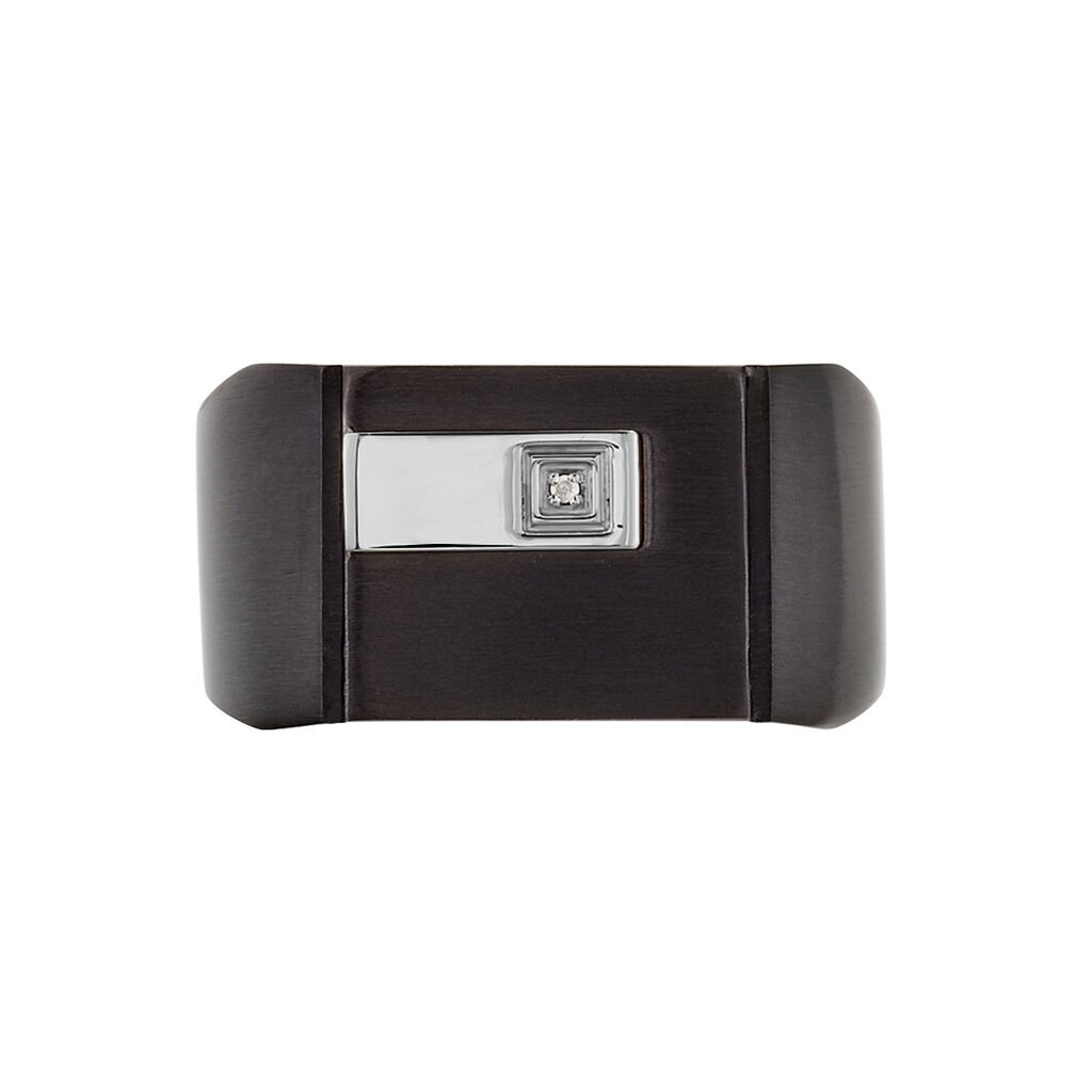 Chevalière Meghan Acier Noir Diamant - Spannringe Herren | OROVIVO