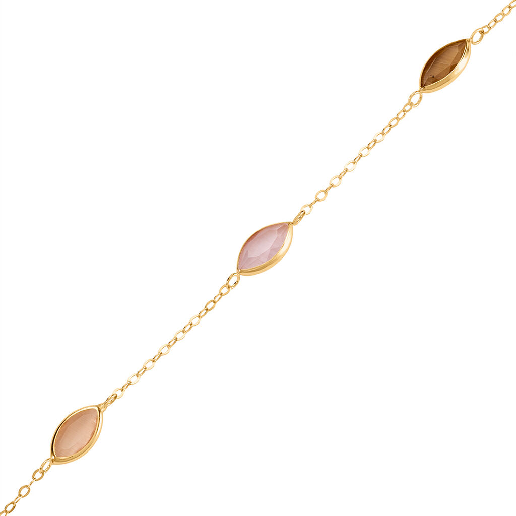 ANNY Damen Armband Gold 375 (9 Karat) Aventurin Ros&eacute; 0,880 ct