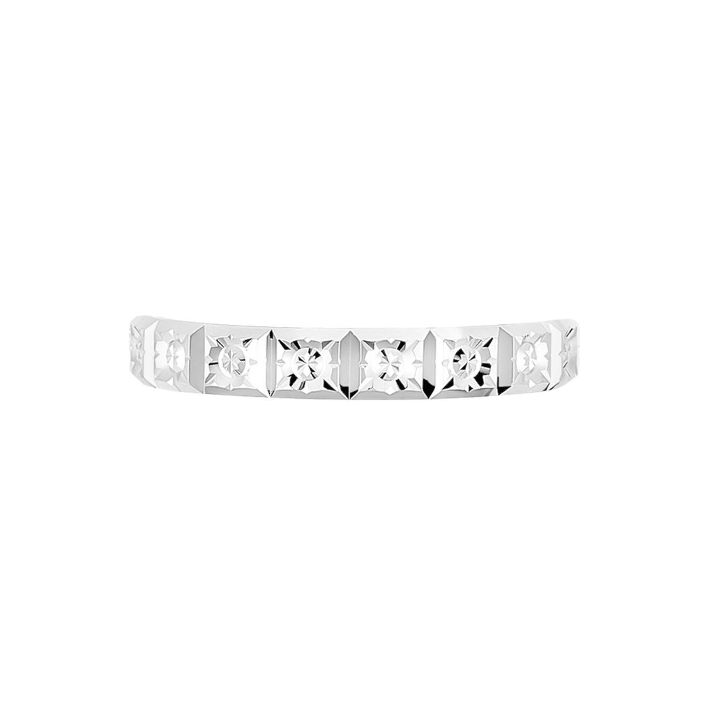 Alliance Marya Carree Diamantee Ruban Plat Or Blanc - Spannringe Unisex | OROVIVO
