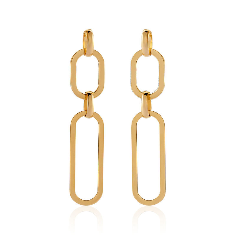 AYLEEN Damen Ohrringe Lang Silber vergoldet 925 Oval B 9,6 mm - Ohrringe Damen | OROVIVO