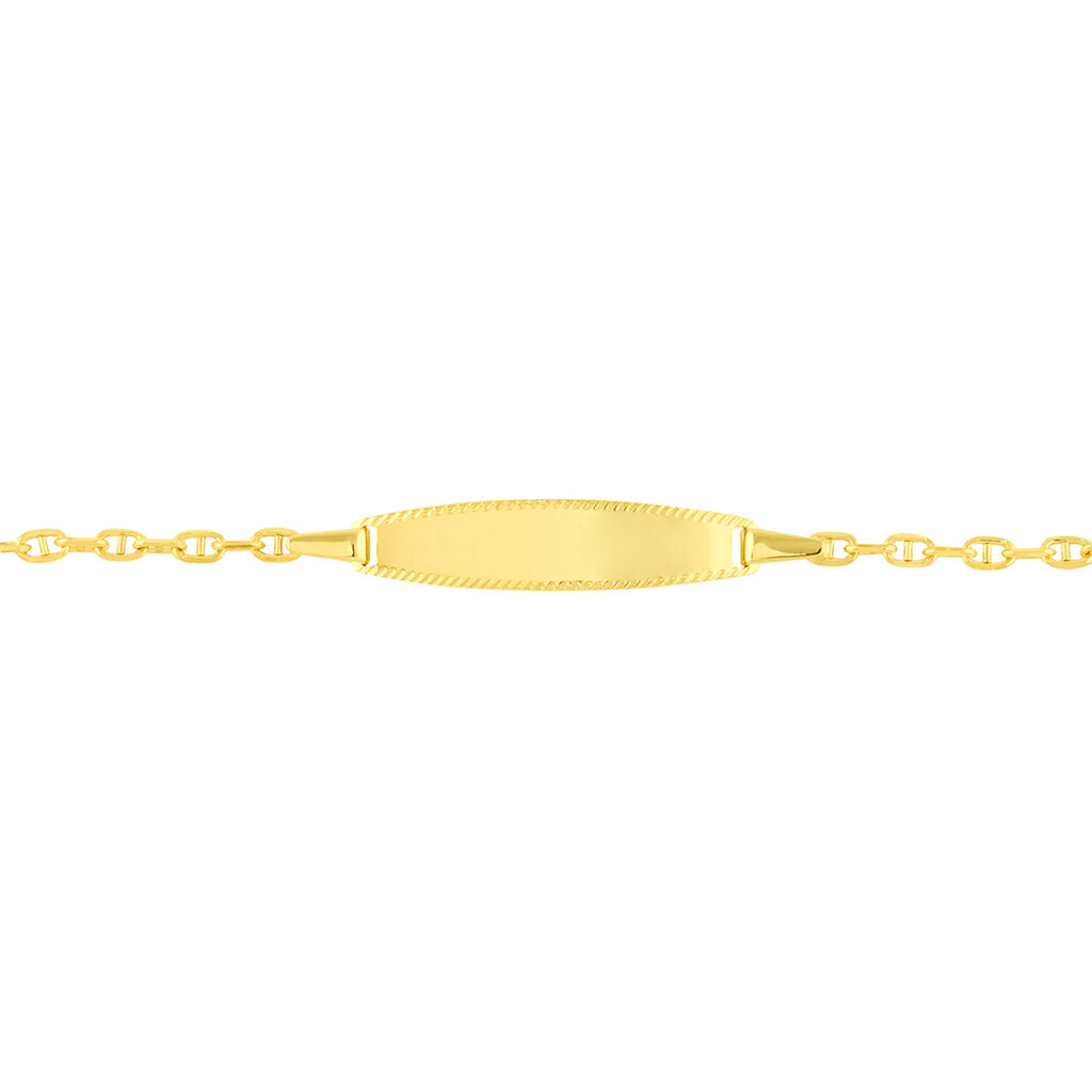 Bracelet Identité Fanelia Maille Marine Or Jaune - Spannringe Kinder | OROVIVO