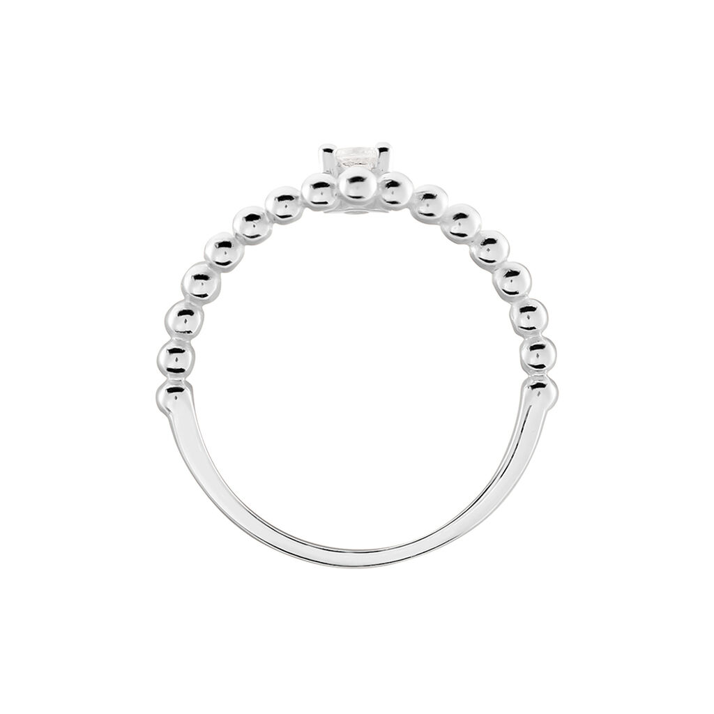 CARLA Damen Ring Silber 925 Zirkonia Wei&szlig; 0,04 ct Tropfen