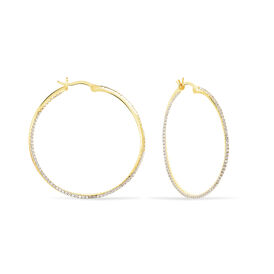 Damen Creolen Silber 925 Vergoldet Zirkonia 40mm - Creolen Damen | OROVIVO
