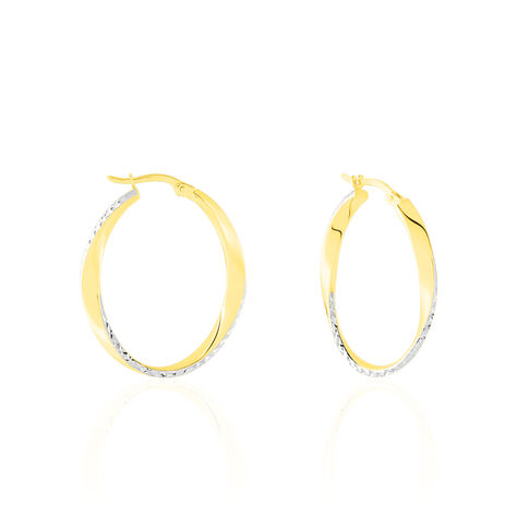 Damen Creolen Gold 375 Bicolor Diamantiert Doralynne - Creolen Damen | OROVIVO