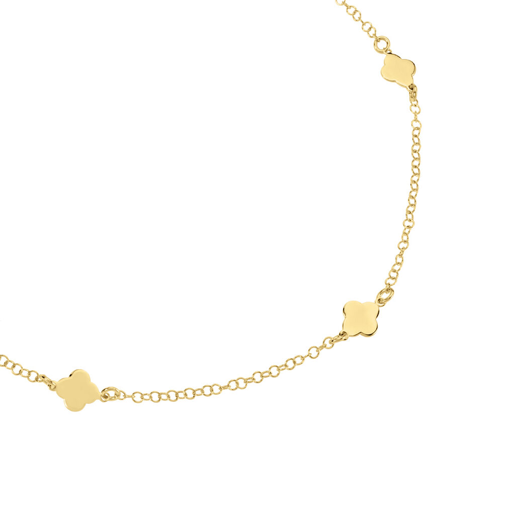 KALEA Damen Collier Silber vergoldet 925 Blume B 2,2 mm