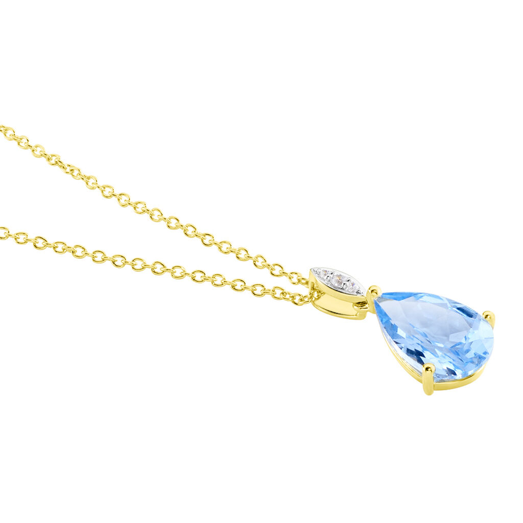 EVITTA Damen Collier Silber vergoldet 925 Andere Steine Blau 3,7 ct
