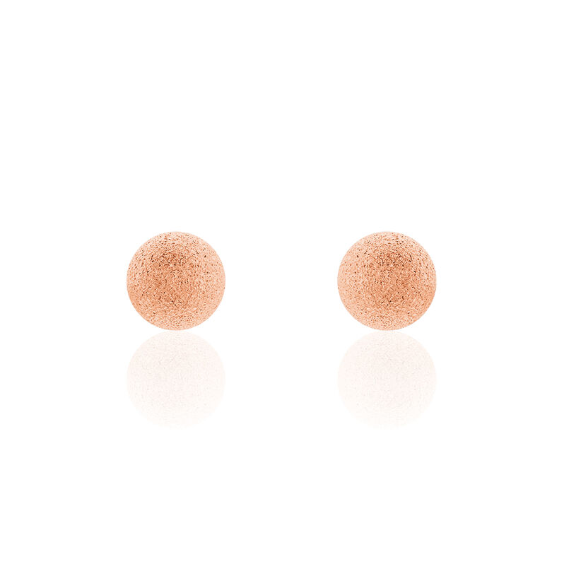Boucles D'oreilles Puces Or Rose Boule - Spannringe Damen | OROVIVO