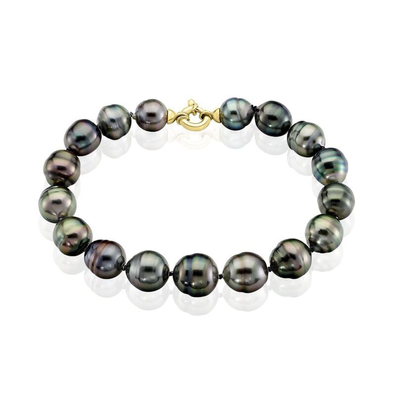 Bracelet Or Jaune  Et Perle - Spannringe Damen | OROVIVO