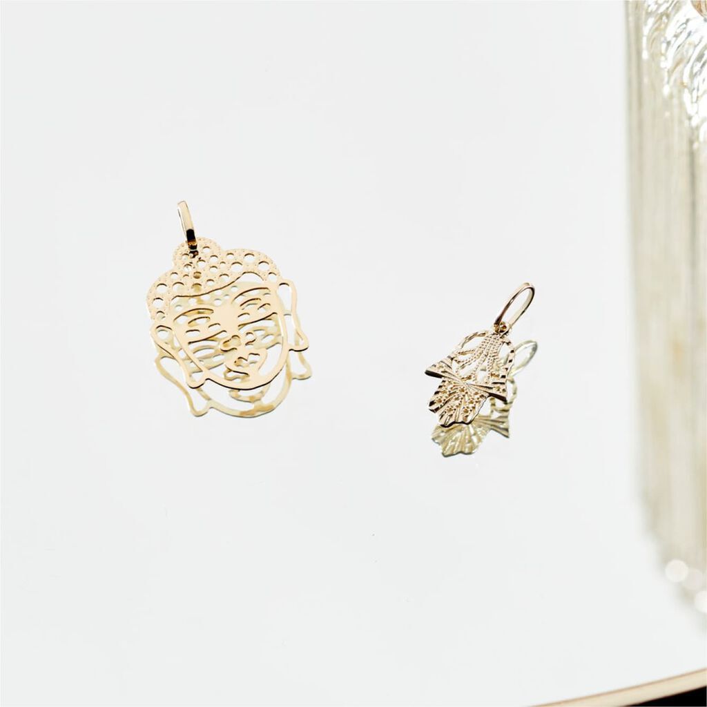 FATIMA 1 Damen Anh&auml;nger Gold 375 (9 Karat) Hand der Fatima (Hamsa)