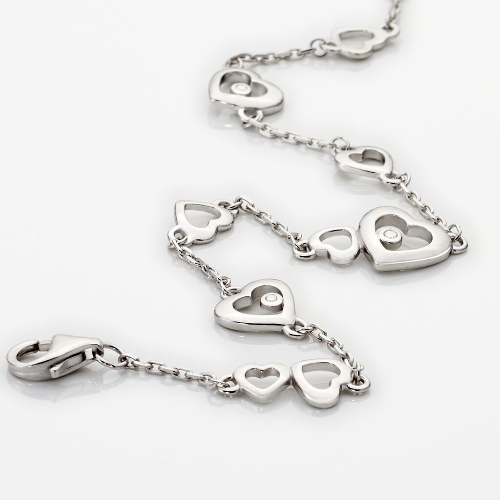 Damen Armband Silber 925 Diamant 0,02ct Herz Belina 9,00mm - Armbänder mit Anhänger Damen | OROVIVO