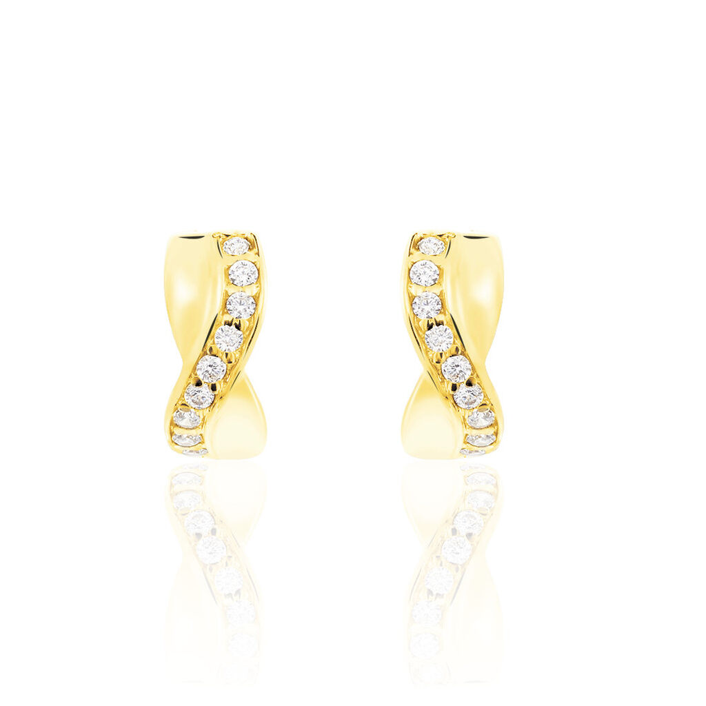 Damen Steckcreolen Gold 375 Zirkonia  - Creolen Damen | OROVIVO