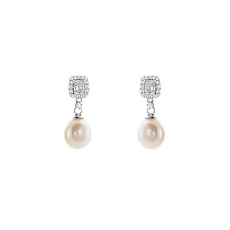 Damen Ohrstecker Lang Silber 925 Zuchtperle - Ohrringe Damen | OROVIVO