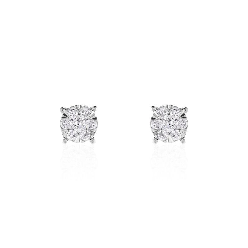 Damen Ohrstecker Weißgold 750 Diamant 0,15ct Petali  - Ohrstecker Damen | OROVIVO