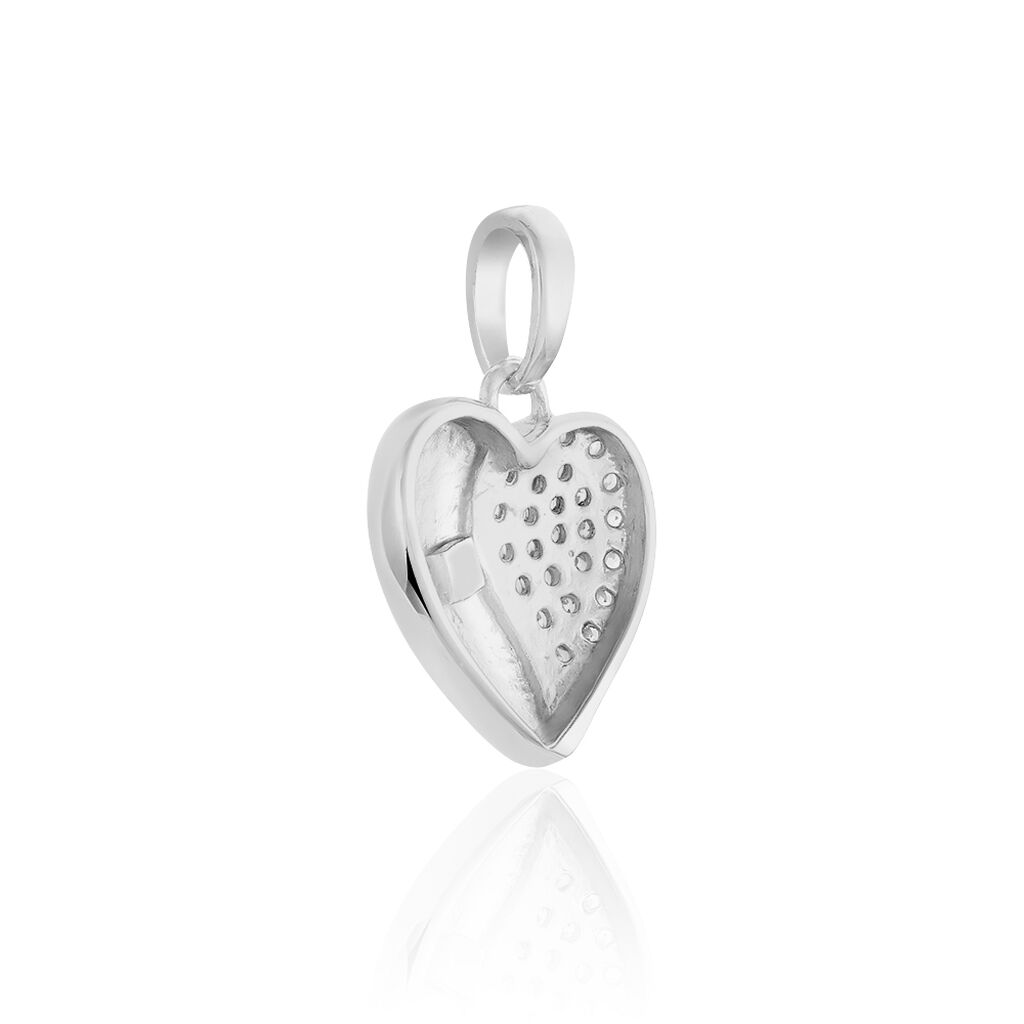 ALESSANDRA HERZ 2 Damen Anh&auml;nger Silber 925 Zirkonia Wei&szlig; Herz