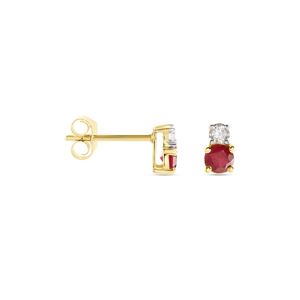 ELISABETH Damen Ohrstecker Gold 585 (14 Karat) Rubin Rot 0,28 ct