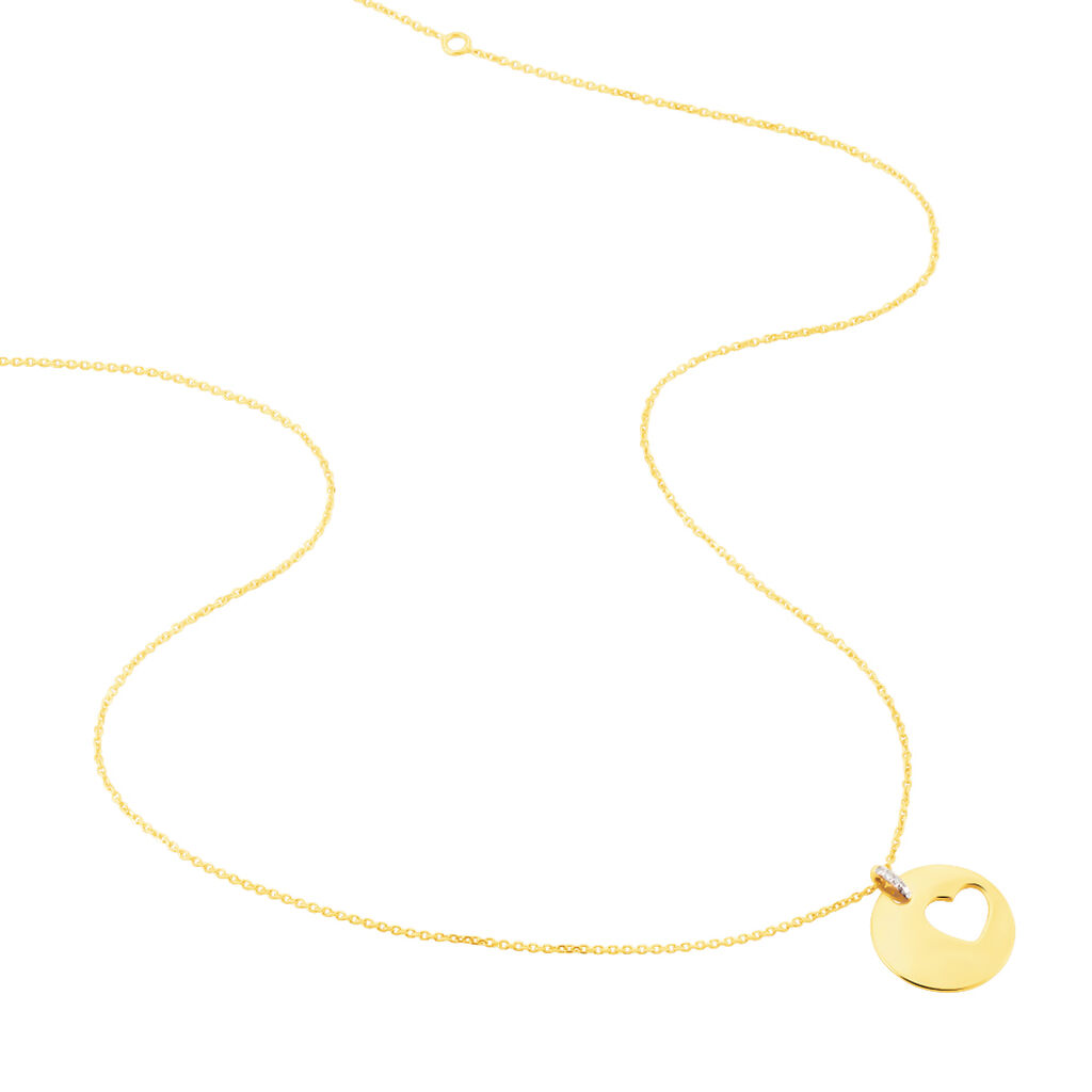 Collier Andree Or Jaune Cœur Diamants - Spannringe Damen | OROVIVO