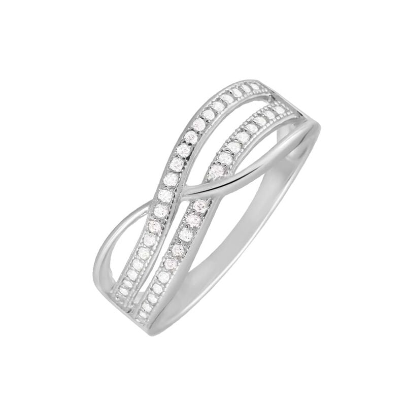 Anello Fantasia Silver Shine Argento Rodiato Cubic Zirconia - Spannringe Damen | OROVIVO