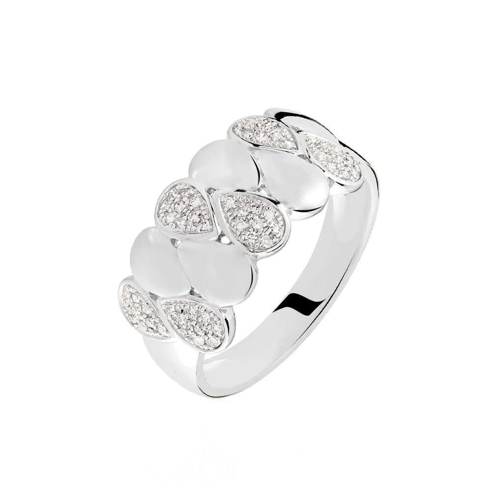 Damen Ring Weißgold 375 Diamant 0,15ct Blütenblatt Tropfen Burbu  - Ringe mit Stein Damen | OROVIVO
