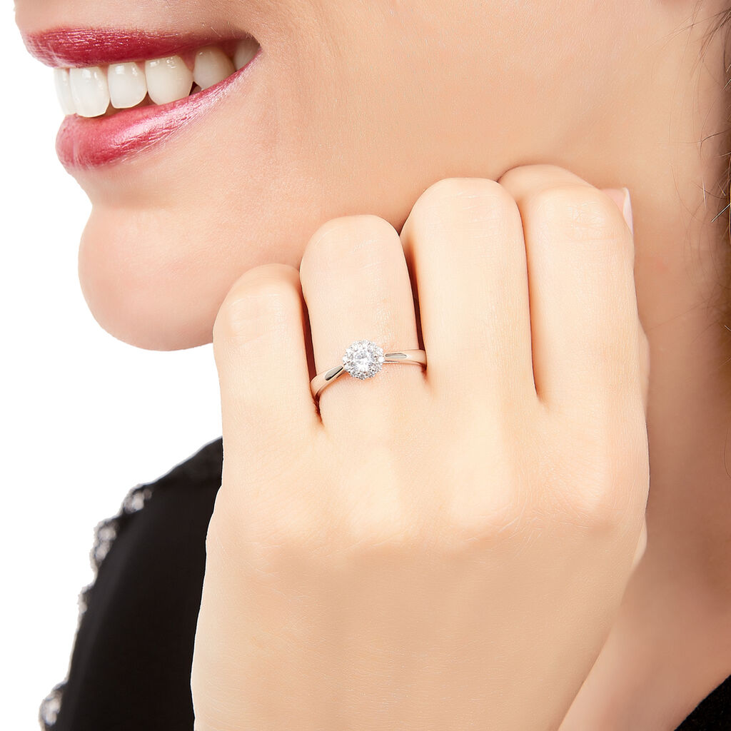 Bague Or Weiss  Et Oxydes - Spannringe Damen | OROVIVO