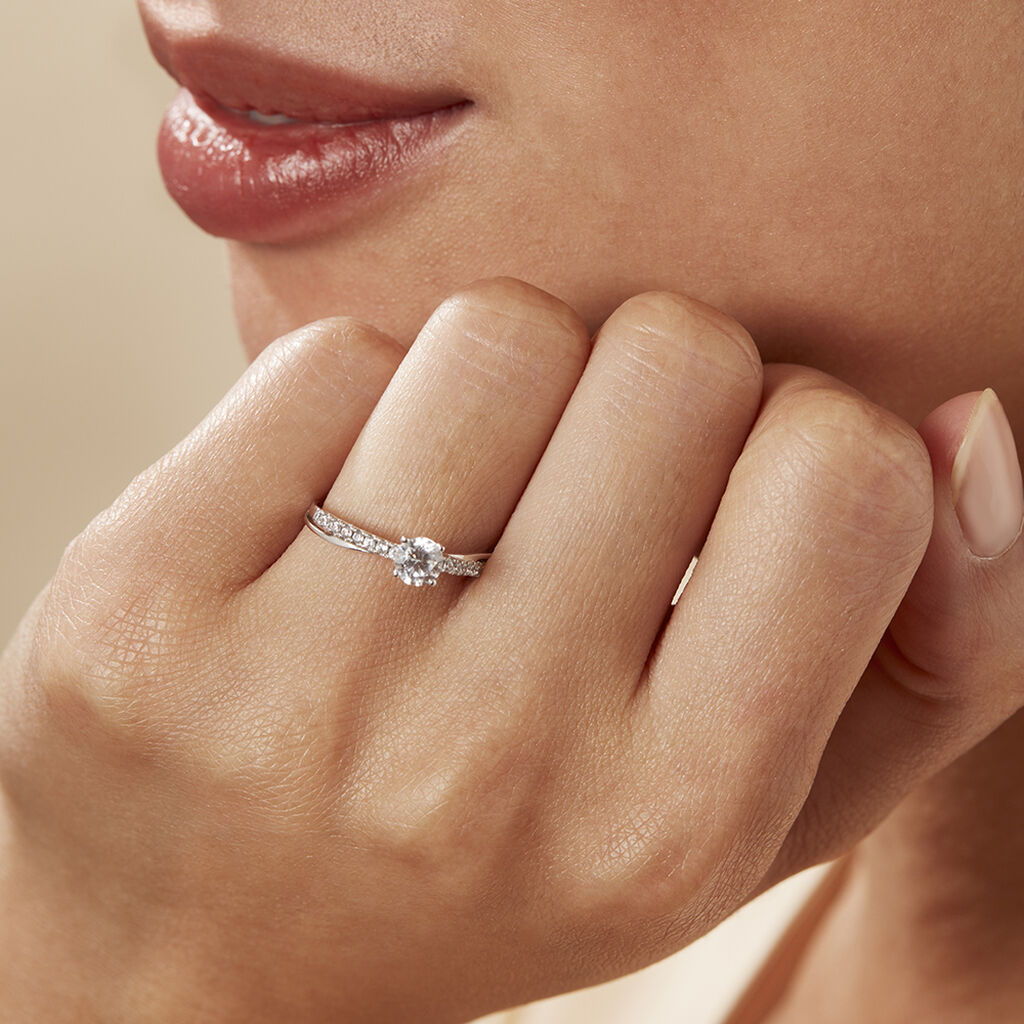 Bague Or Weiss Et Oxyde - Hochzeitsringe Damen | OROVIVO
