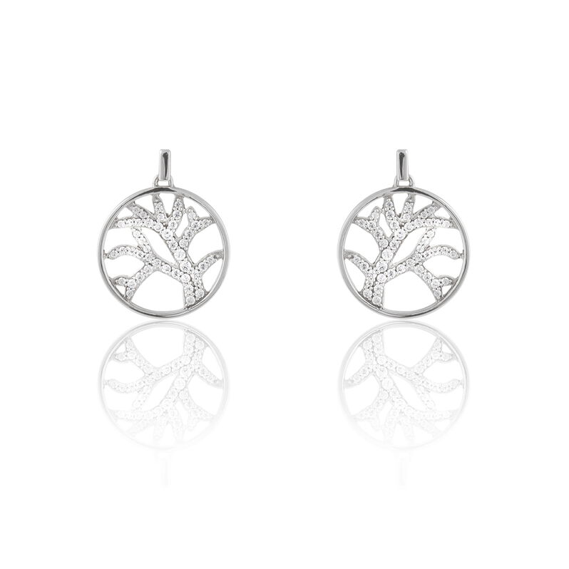 Boucles D'oreilles Pendantes Violetta Argent Blanc Oxyde De Zirconium - Spannringe Damen | OROVIVO