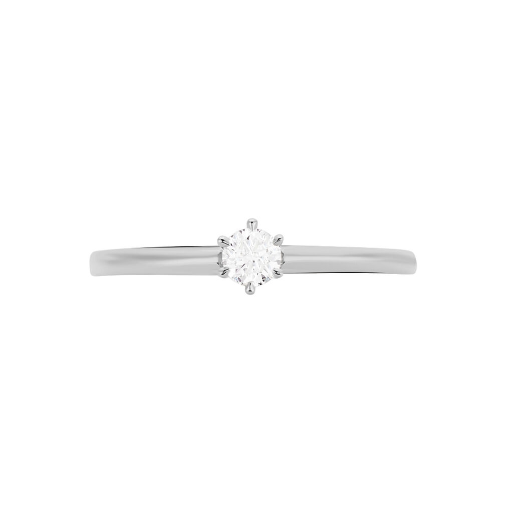 Bague Solitaire Samantha Or Blanc Diamant - Spannringe Damen | OROVIVO