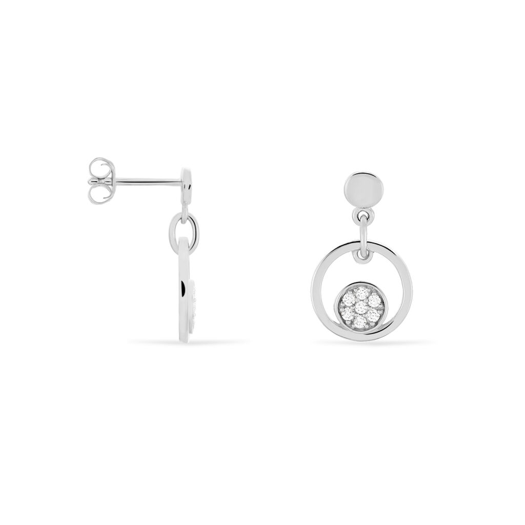 Damen Ohrstecker Lang Silber 925 Zirkonia Kreis - Ohrringe mit Stein Damen | OROVIVO