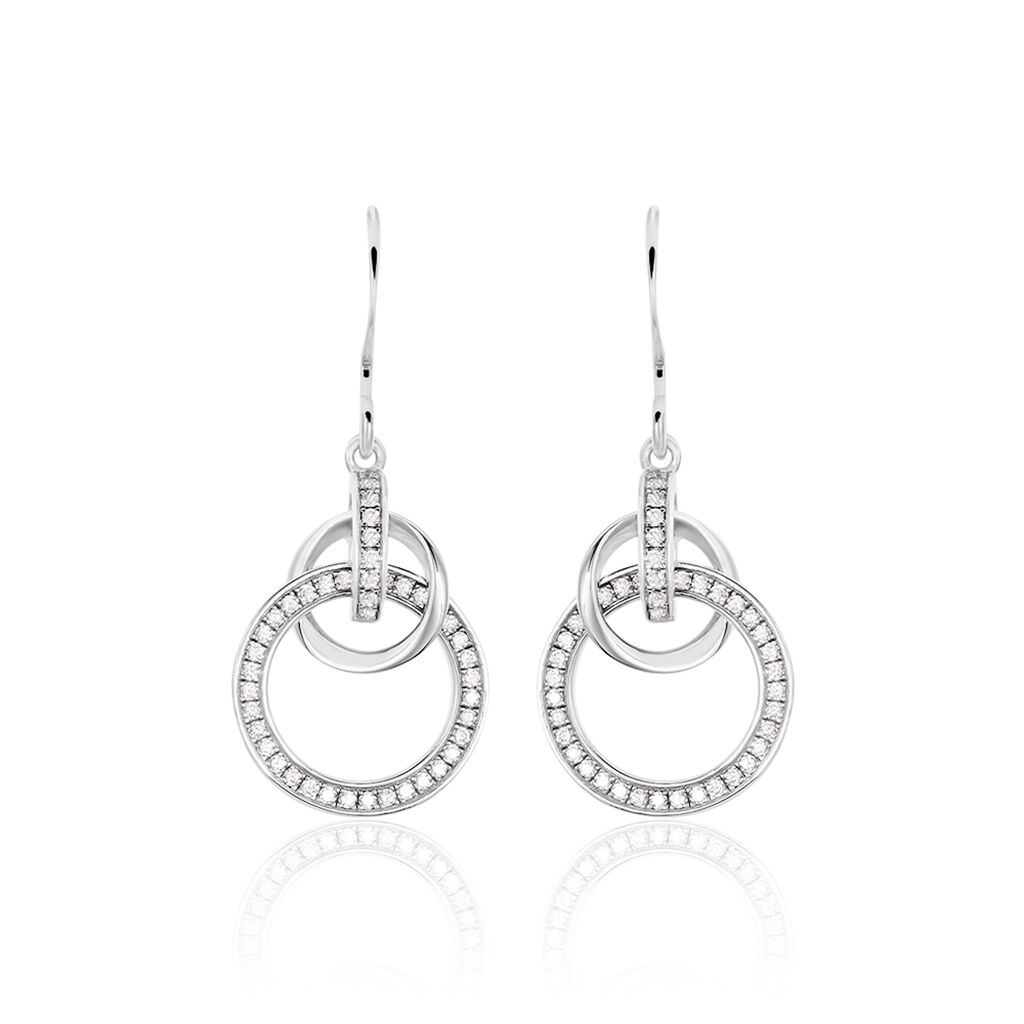Damen Ohrhänger Lang Silber 925 Zirkonia Kreis - Ohrhänger Damen | OROVIVO