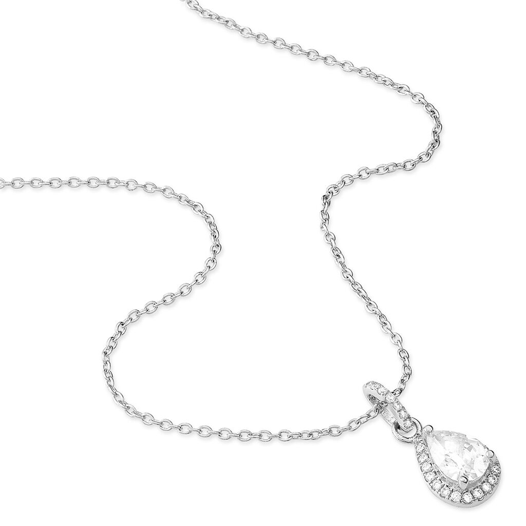 MOLANA Damen Collier Silber Silber 925 Zirkonia Wei&szlig; 9,52 ct Tropfen