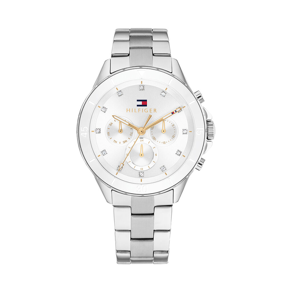 🦚 TOMMY HILFIGER Damenuhr 1782707 Quarz, Uhr mit Stein