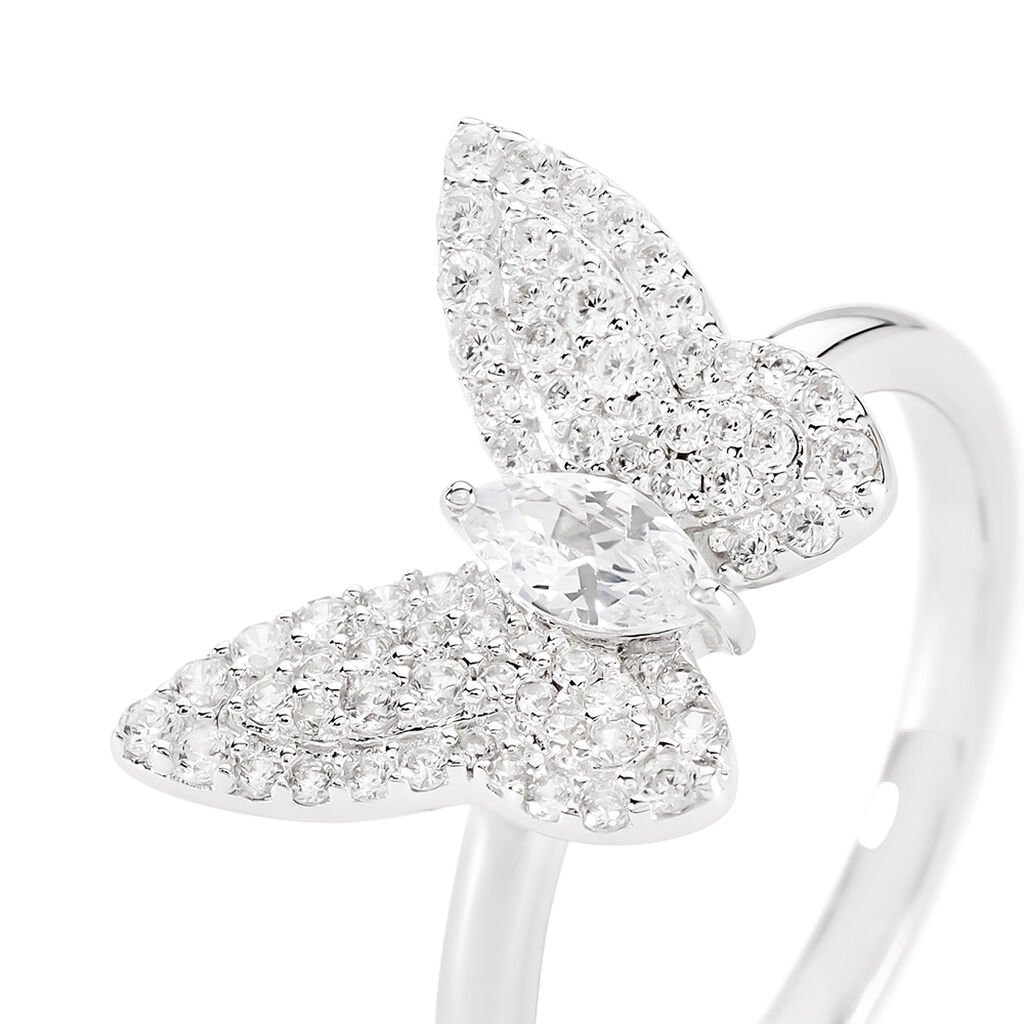 SUNA Damen Ring Silber 925 Zirkonia Weiß 0,34 ct Schmetterling - Ringe mit Stein Damen | OROVIVO
