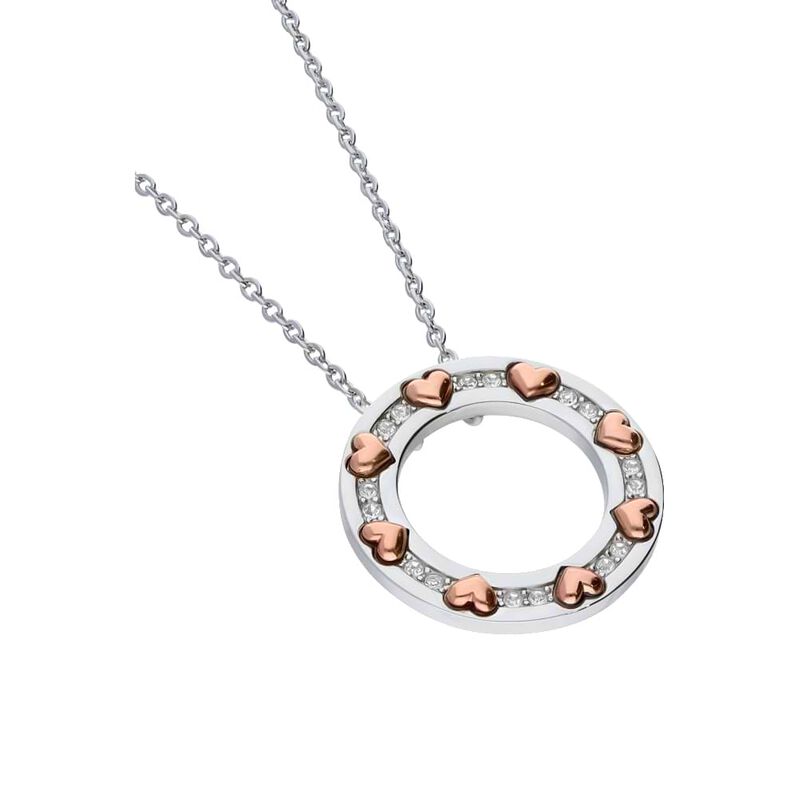 Collana Endless Acciaio Cuore e Cristalli - Spannringe Damen | OROVIVO