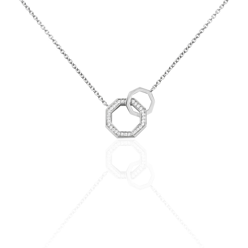 TREVI Damen Collier Silber 925 Zirkonia Wei&szlig; Kreis