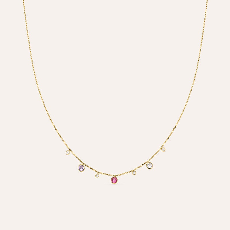 Collana Amélie Oro Giallo Topazio Quarzo Cubic Zirconia - Spannringe Damen | OROVIVO