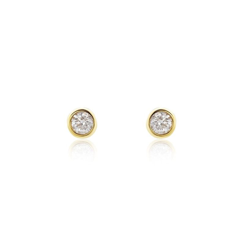 Delicate Damen Ohrstecker Gold 375 (9 Karat) Diamant Wei&szlig; 0,1 ct - Ohrstecker Damen | OROVIVO