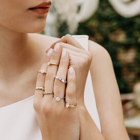 Solitärring Gold 375 Zirkonia  - Ringe mit Stein Damen | OROVIVO
