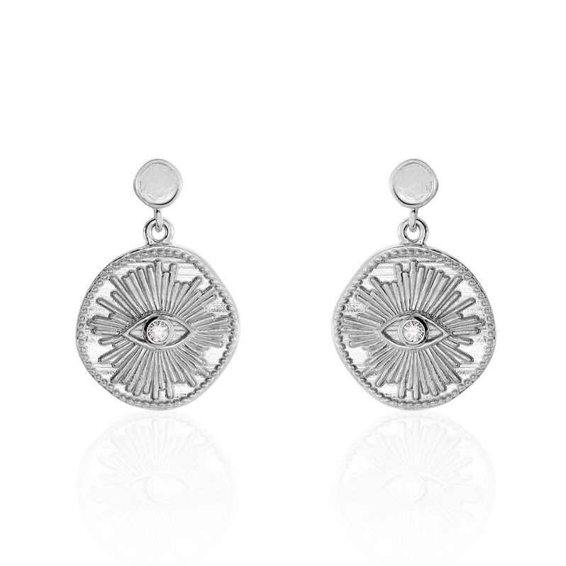 Boucles D'oreilles Argent Maellie Pendantes œil Oxydes - Spannringe Damen | OROVIVO