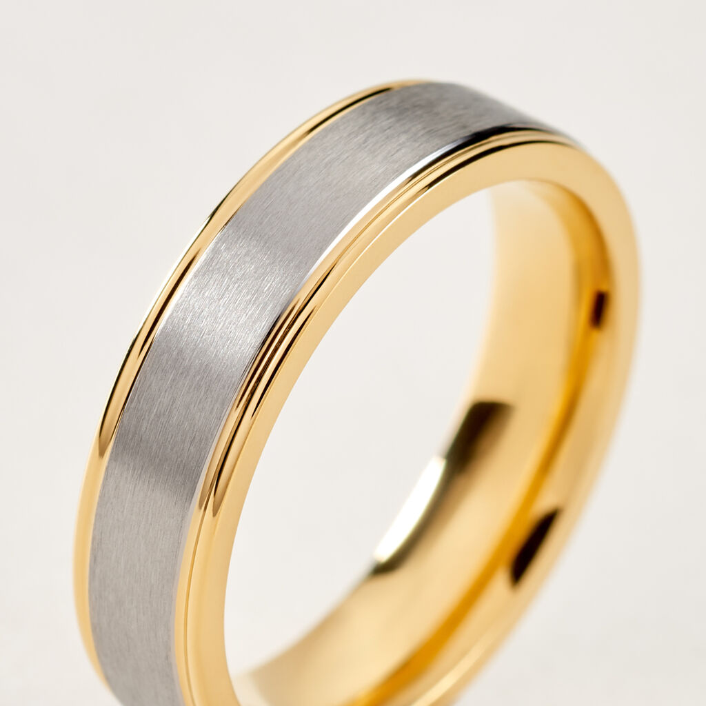Damen Ring Titan Bicolor Gelb/Silber Ohne Stein Norah 5,00mm  - Ringe Damen | OROVIVO