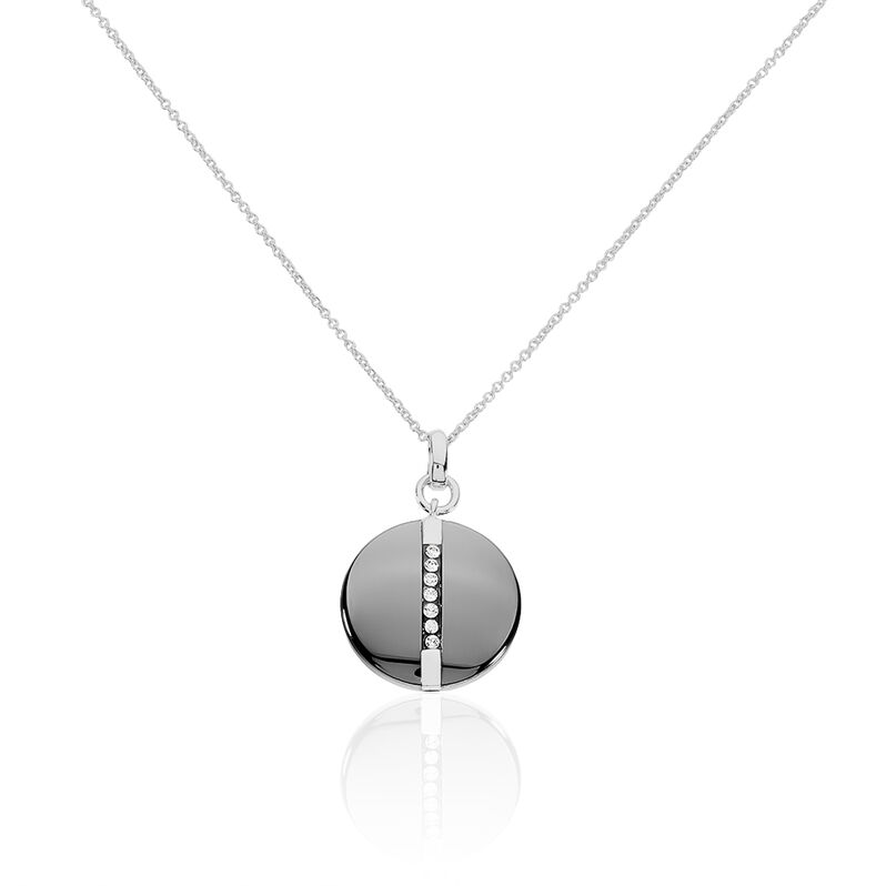 Collier Argent Blanc Céramique Et Strass - Spannringe Damen | OROVIVO