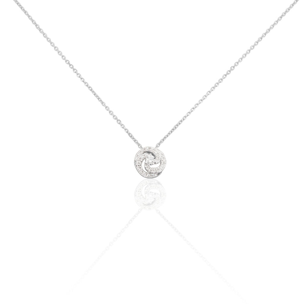 Damen Collier Weißgold 375 Diamant 0,14ct Kreis Tessa 4 - Halsketten Damen | OROVIVO