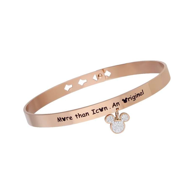 Bangle Lady Message Acciaio Rosato Disney e Cristalli - Spannringe Damen | OROVIVO