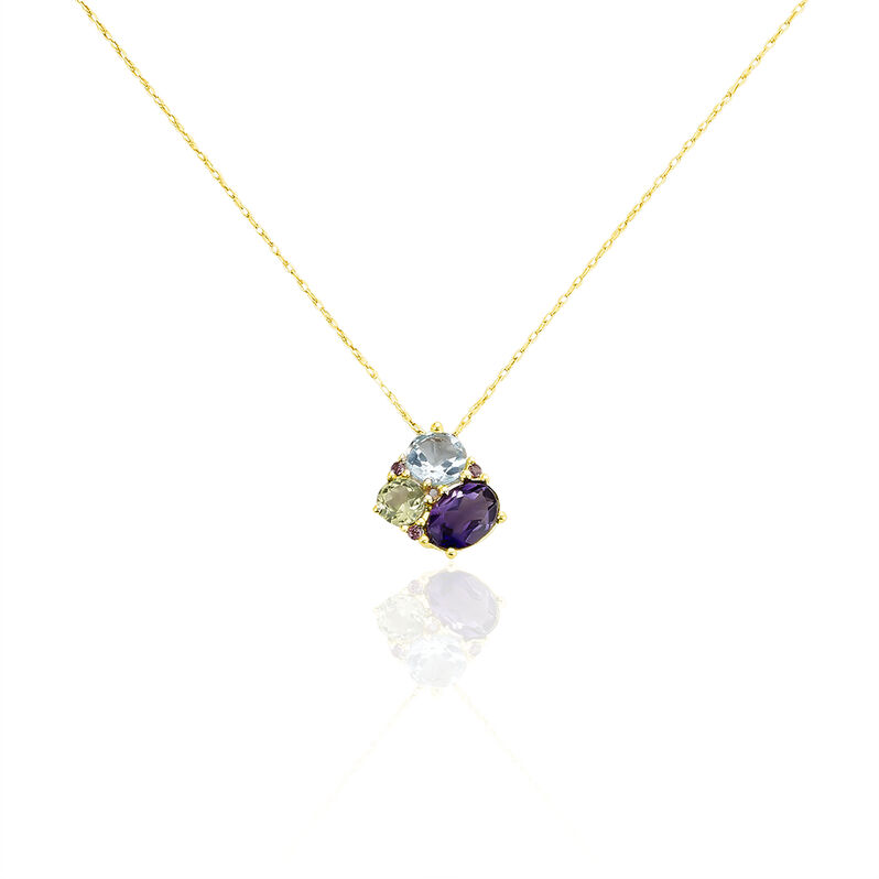 Collier Or Jaune Amethyste Et Topaze Et Péridot - Spannringe Damen | OROVIVO