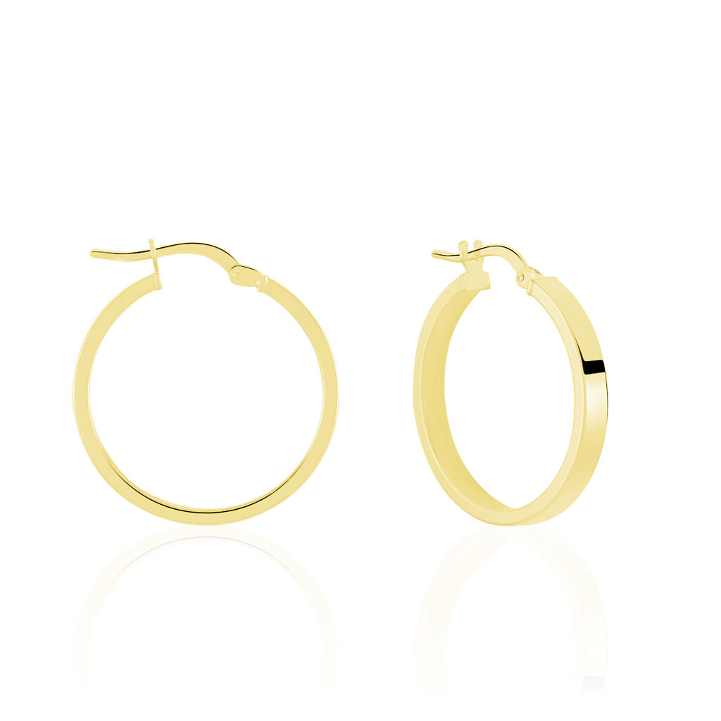 CARRE Damen Creolen Gold 375 (9 Karat) B 3 mm, Creolen ohne Stein