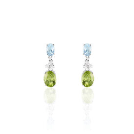 Damen Ohrstecker Weißgold 375 Peridot Topas - Ohrstecker Damen | OROVIVO