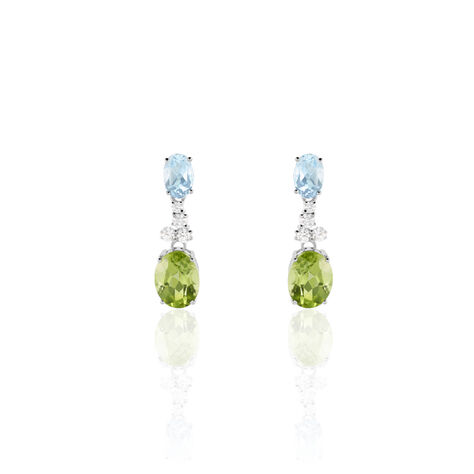 Damen Ohrstecker Weißgold 375 Peridot Topas - Ohrstecker Damen | OROVIVO