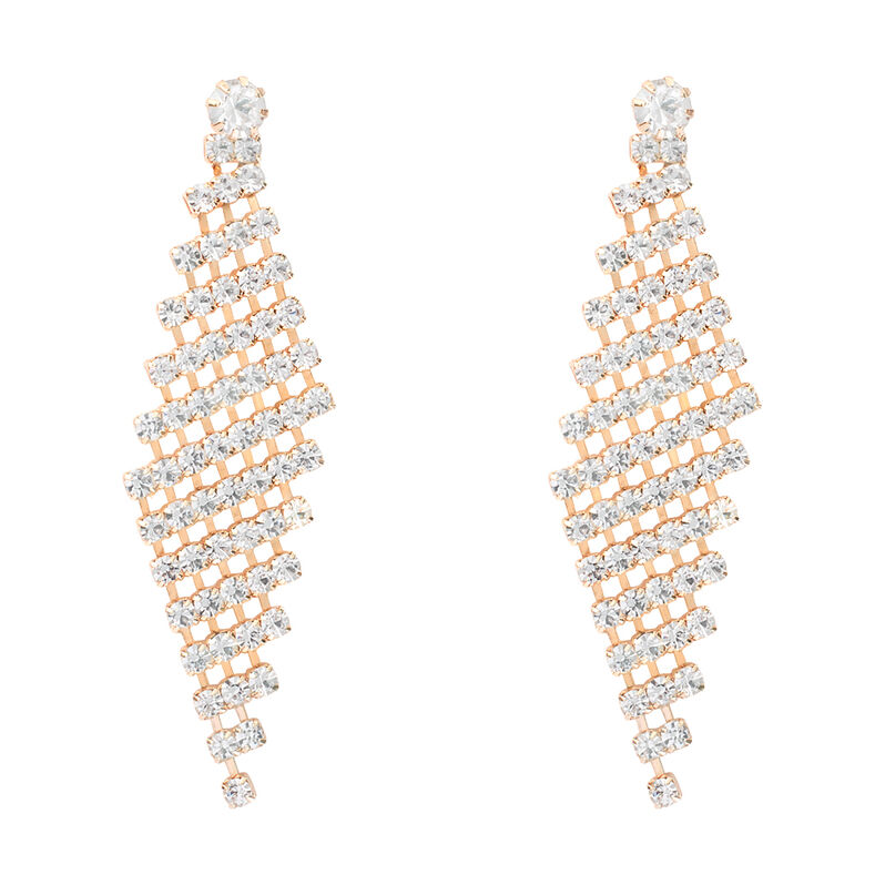 Orecchini Pendenti Romantic Shine Metallo Rosa Cristallo - Spannringe Damen | OROVIVO