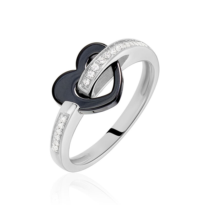 Bague Haydee Argent Blanc Céramique Et Oxyde De Zirconium - Spannringe Damen | OROVIVO